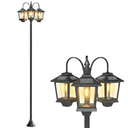 Lampada Solare da Esterno con 3 Luci ¨C Minimal ¨C Nero 40x34.5x188 cm