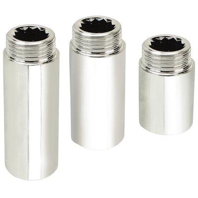 PROLUNGA MF OTTONE CROMATO - 1/2MF + MM 15- 10 pezzi