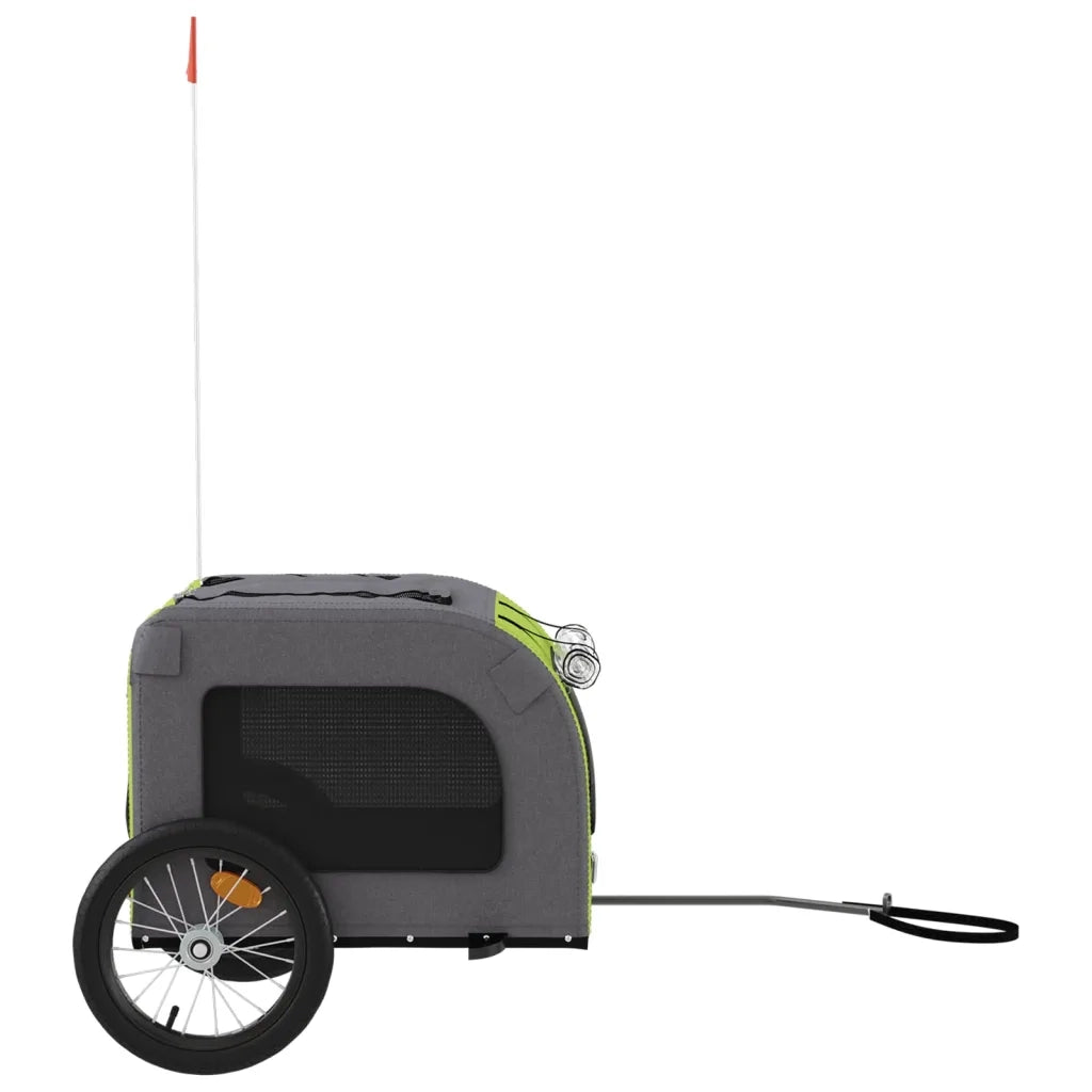 Rimorchio da Bici per Animali Verde e Grigio Oxford e Ferro 93843