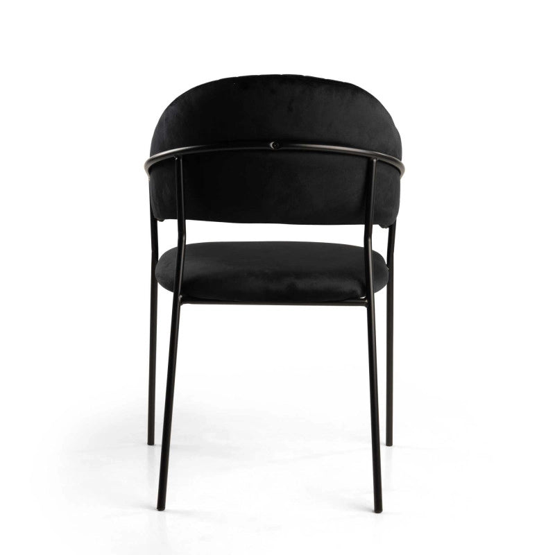 Poltrona Velluto Chloe Nero Struttura Nero Cm 59x51h49/83,5