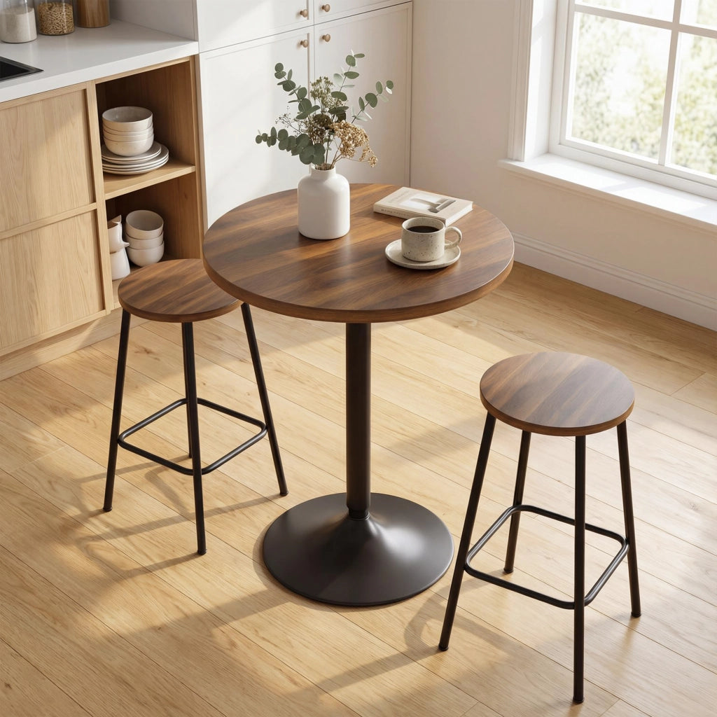 Tavolo da bar rotondo 60 cm ¨C zephmum ¨C noce