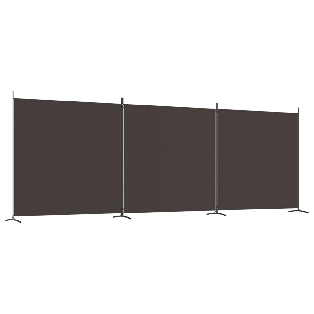 Divisorio Ambienti | Divider per stanze | Paravento a 3 Pannelli Marrone 525x180 cm in Tessuto