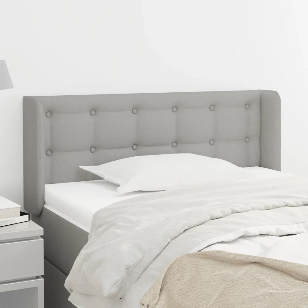 Testiera ad Orecchio-Testata con Orecchie Grigio Chiaro 103x16x78/88 cm in Tessuto 689086