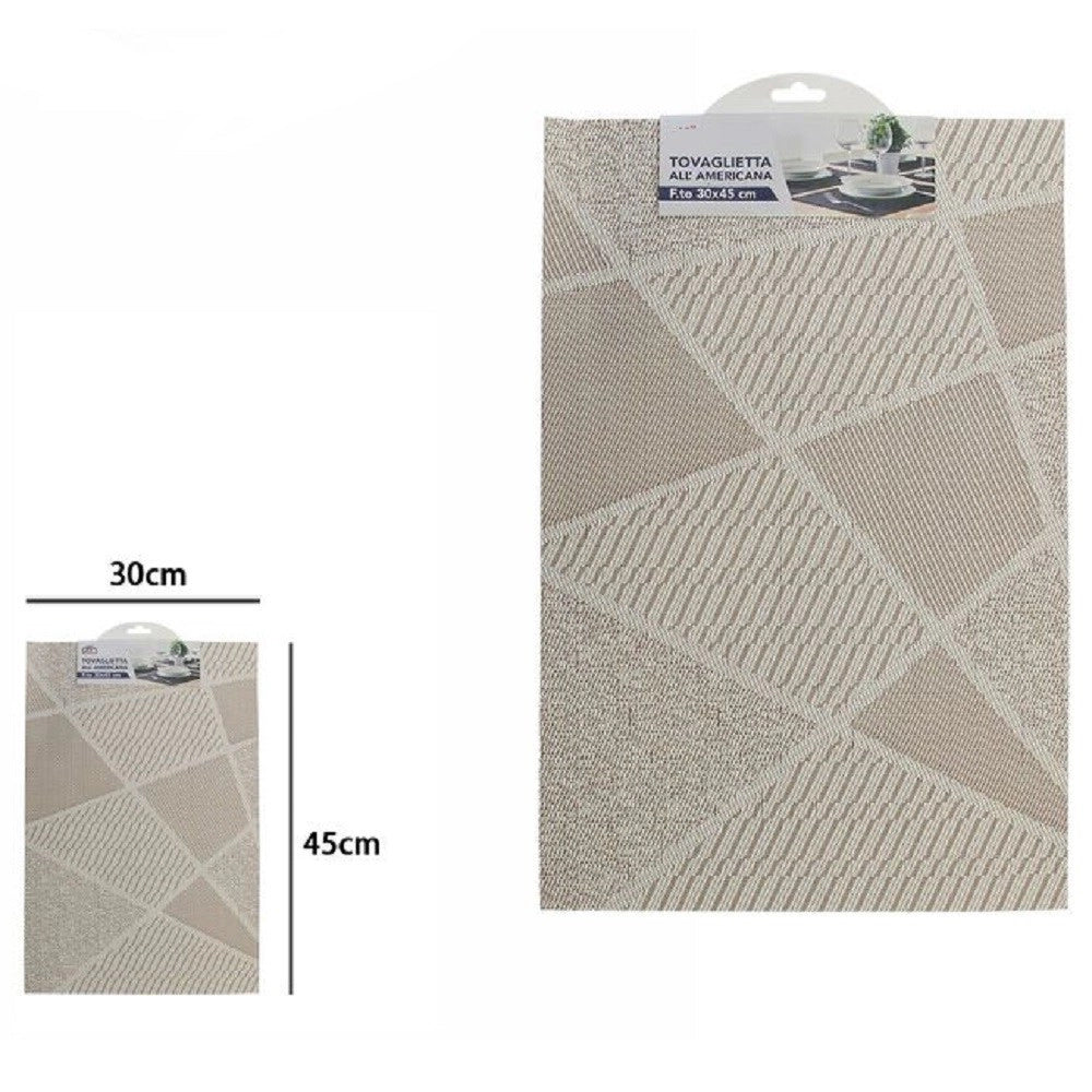 Trade Shop - Tovaglietta All'americana Tovagliette Per Colazione Cucina 30 X 45cm Beige 72295 -