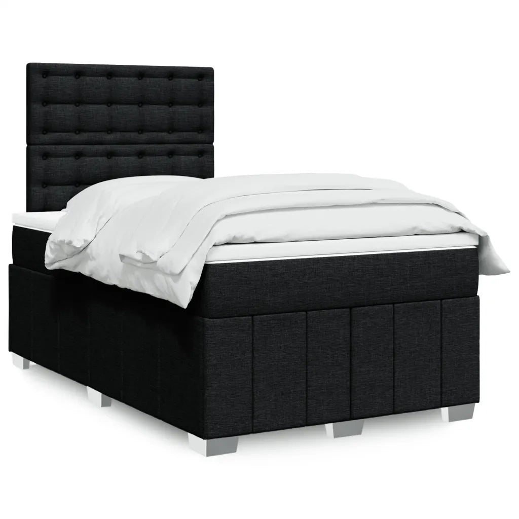 Giroletto a Molle con Materasso Nero 120x200 cm in Tessuto