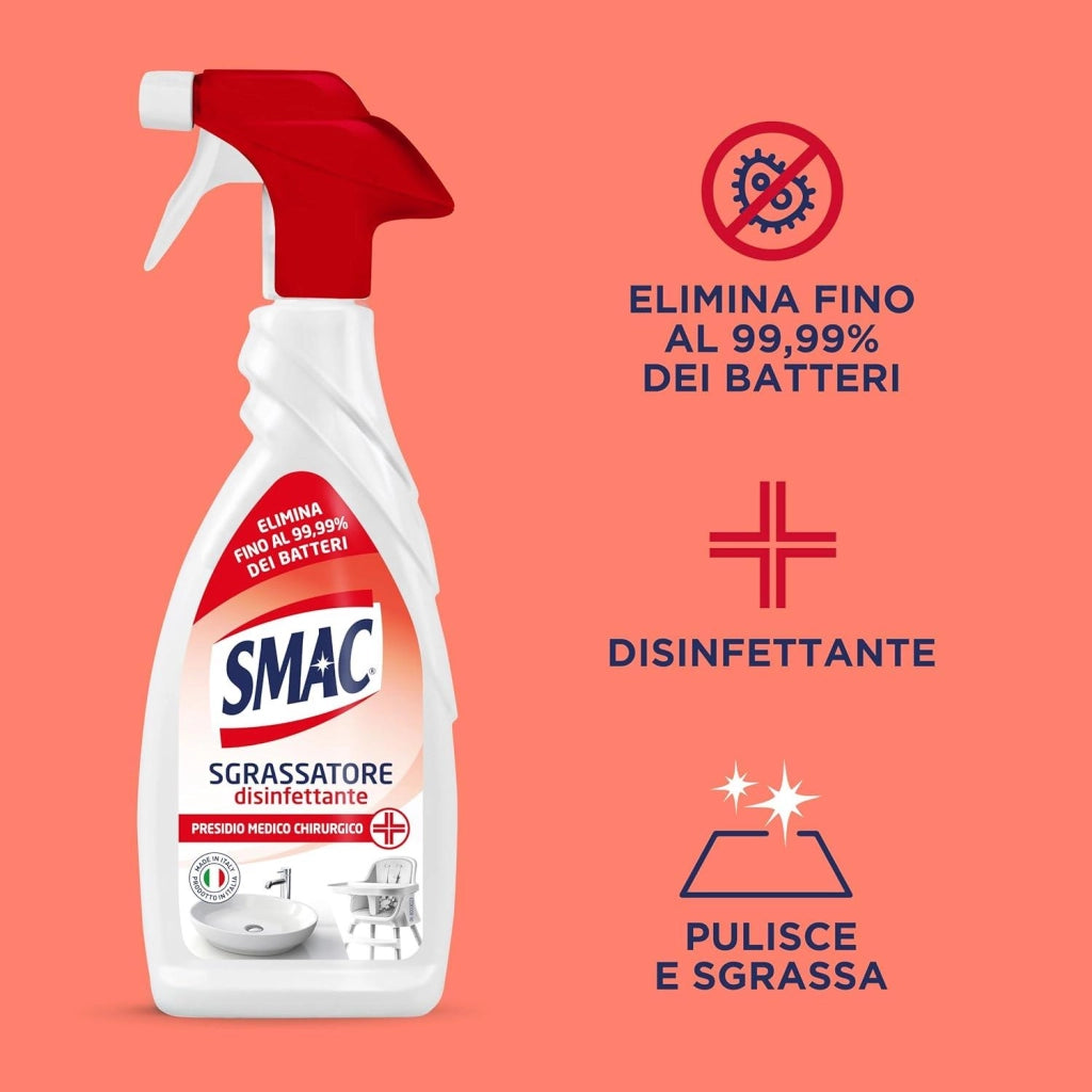 SMAC SPRAY SGRASSATORE 650 ML DISINFETTANTE CON CANDEGGINA