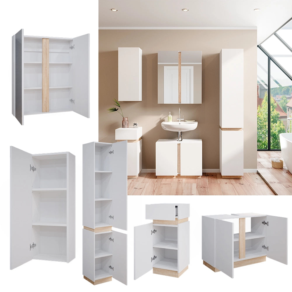Vicco Set di mobili da bagno Bianco 5 parti