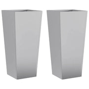 2 pz Fioriere | Cassetta per fiori | Vaso da Giardino 35x35x75 cm in Acciaio Zincato