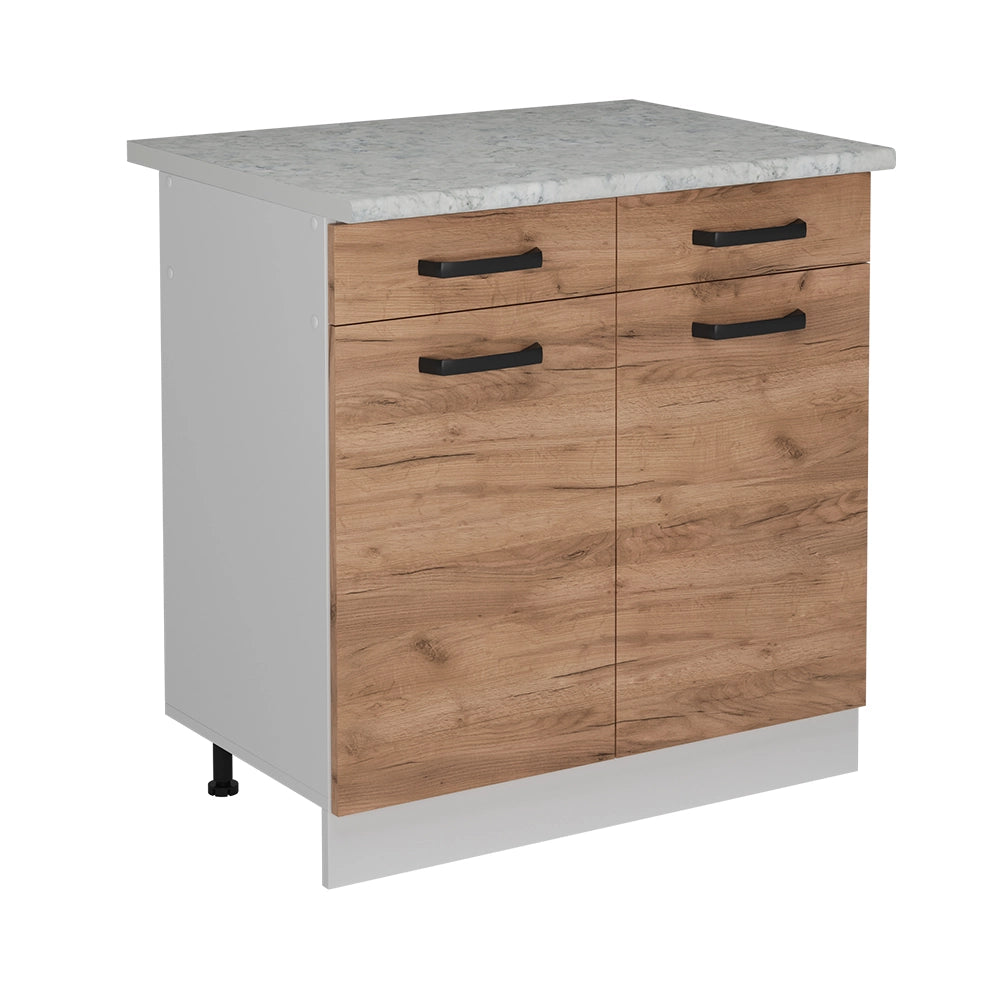 Vicco Mobiletto base per cucina Quercia dorata 80 cm PL Marmo