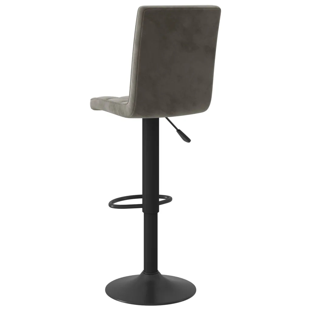 Sgabello da Bar Grigio Scuro in Velluto 335753