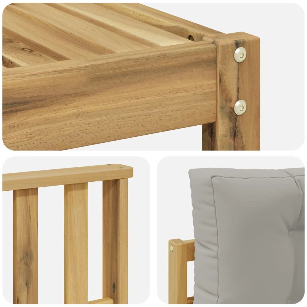 Set di divani da esterno 4 pcs Bianco e Grigio Chiaro 3386300