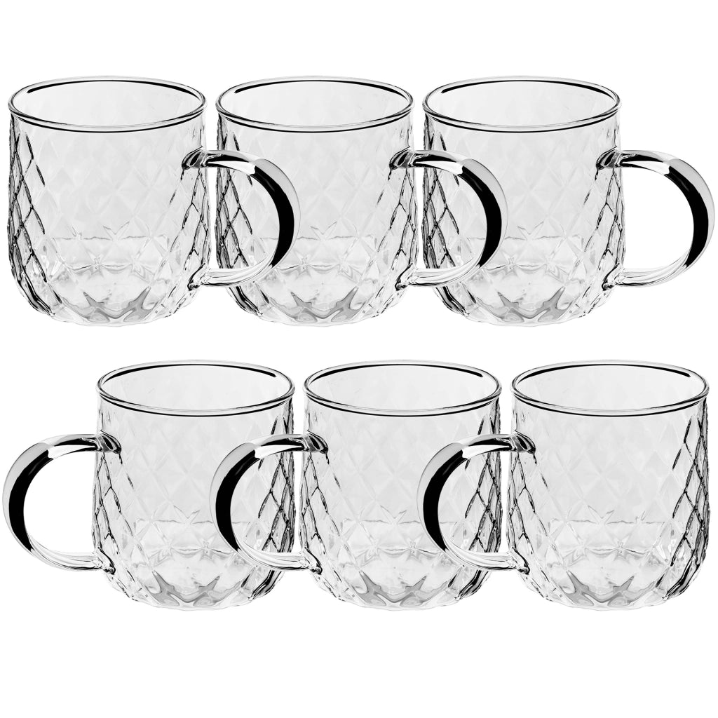 Set di 6 bicchieri da tè KADAX con manico per caffè, 350 ml.