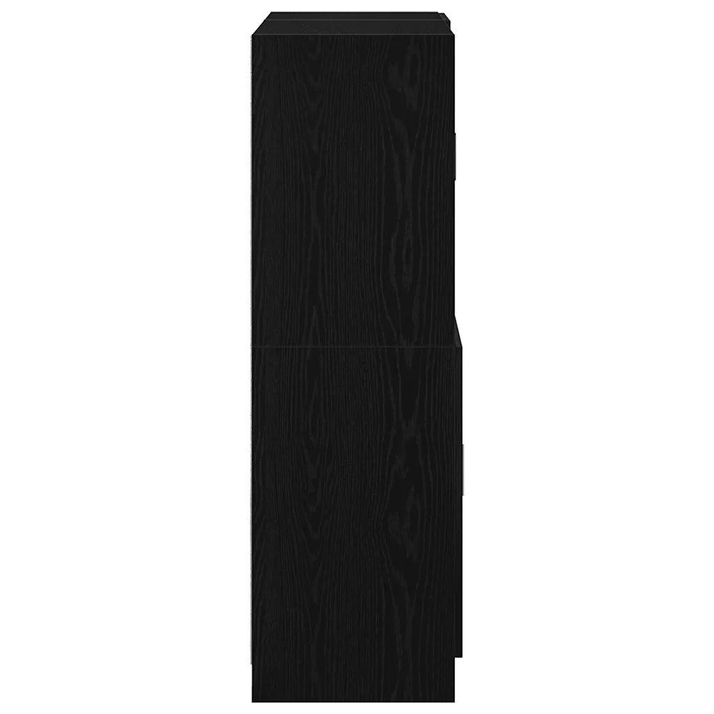Set di Armadio pensile | Mobili da Cucina 2 pz Nero in Truciolato