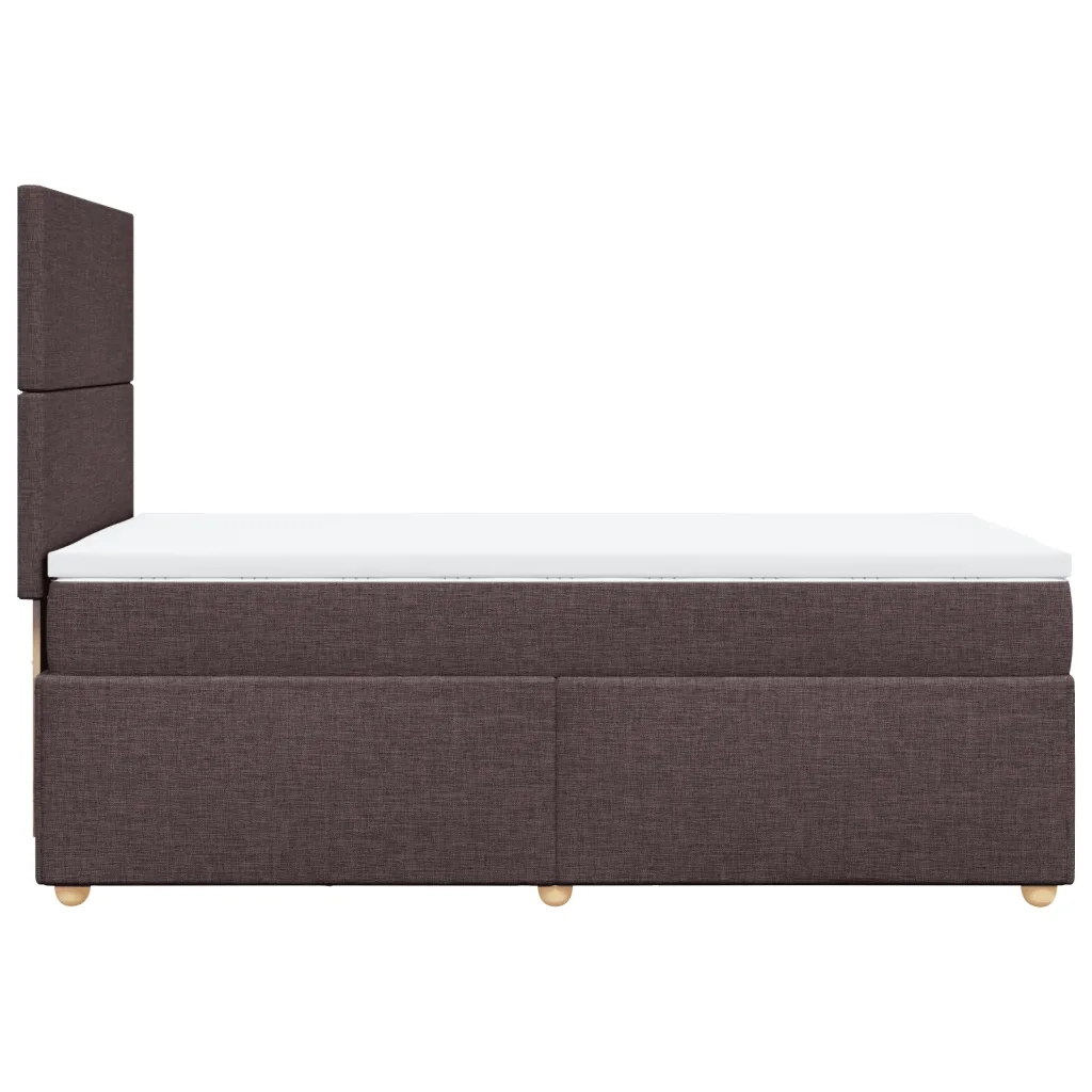Giroletto a Molle con Materasso Marrone Scuro 100x200cm Tessuto 3293487