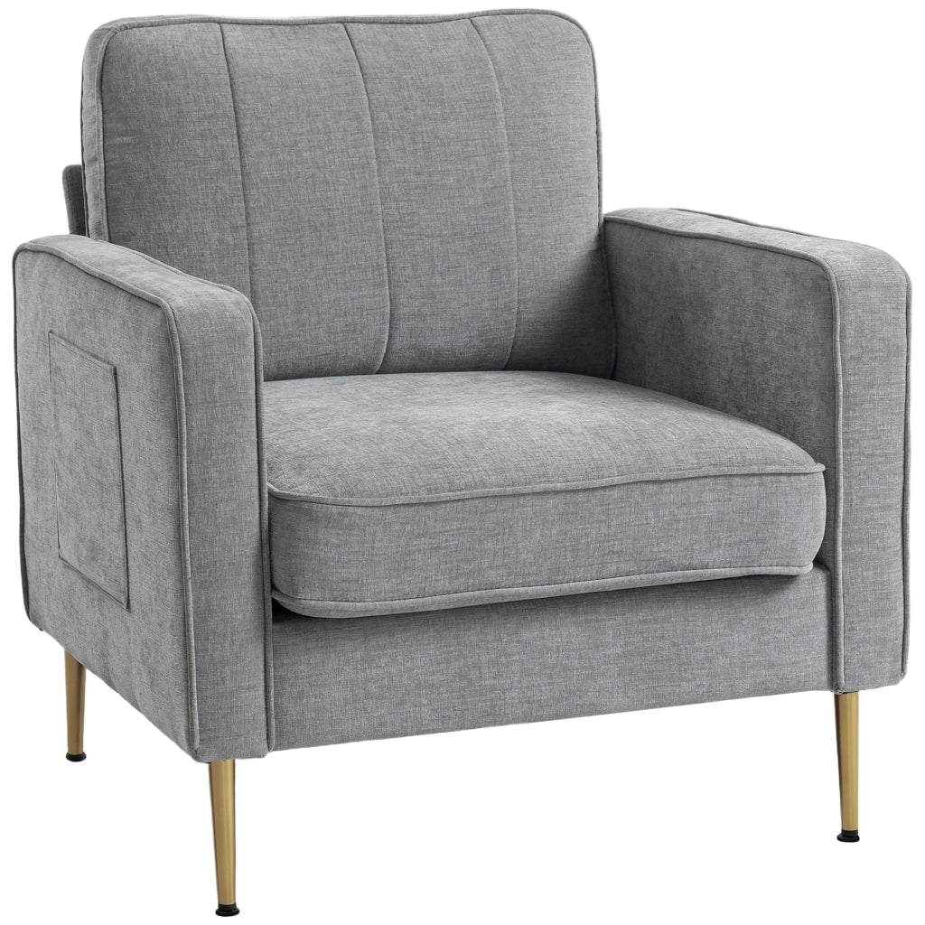 Poltrona in tessuto con tasche laterali ¨C Minimal ¨C grigio