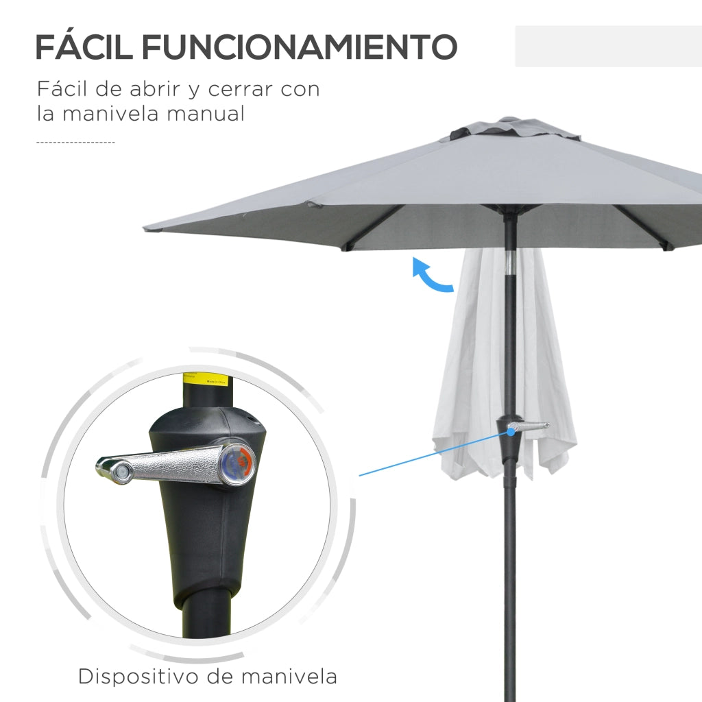 Ombrellone da Giardino ¨C Minimal ¨C Grigio ?230x216 cm