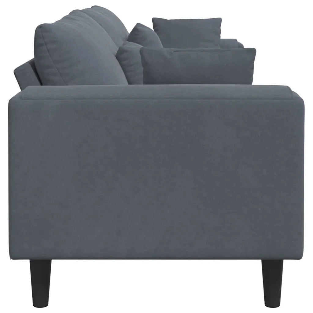 Divano Grigio scuro 250 x 77 x 76 cm Velluto 3335154