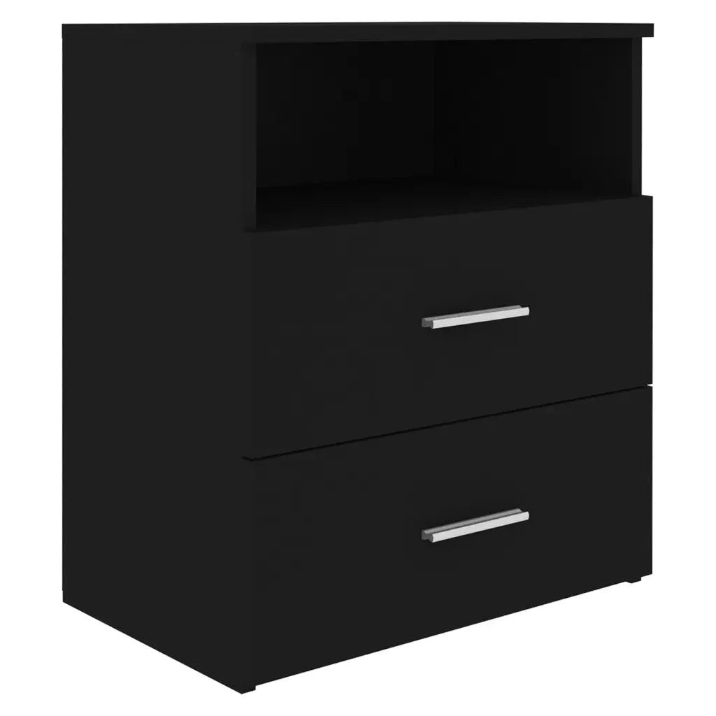Comodino-Tavolino da notte Nero 50x32x60 cm