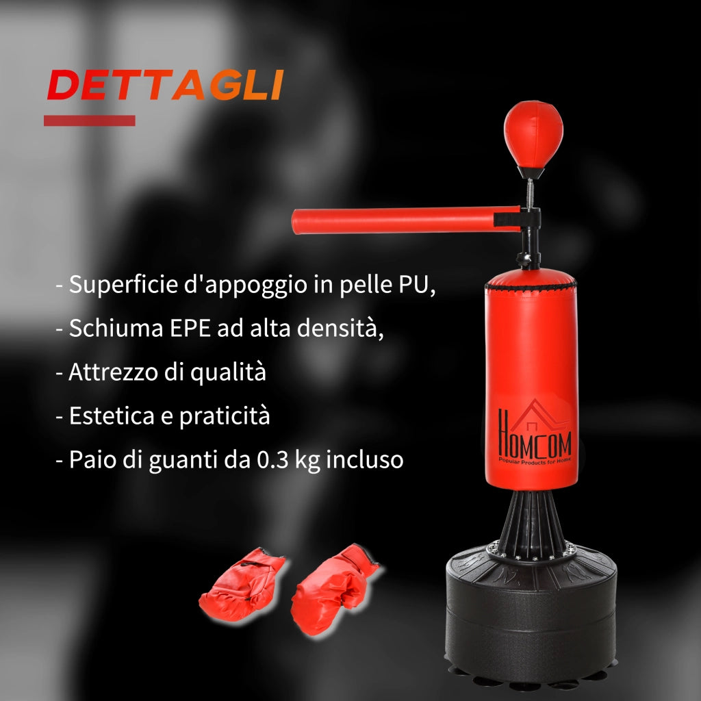 Sacco da Boxe ¨C Minimal ¨C Rosso e Nero, 88x48x155-205 cm