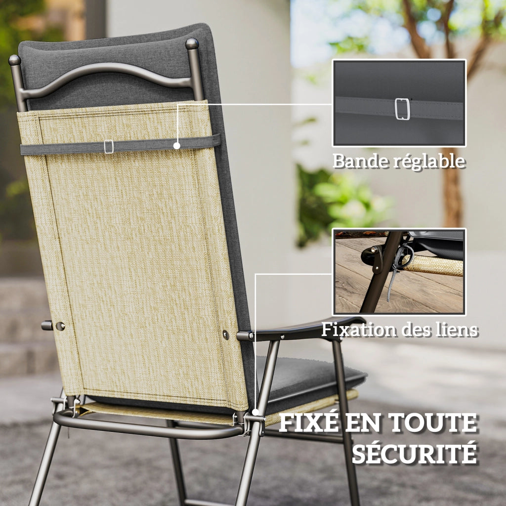 Cuscini per sedie da giardino ¨C zephmum ¨C 4 pezzi grigio 124x50x5cm