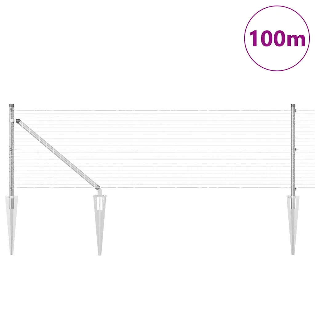 Palo della recinzione Argento 100 x 0,4 m (rete 25 x 25 mm)