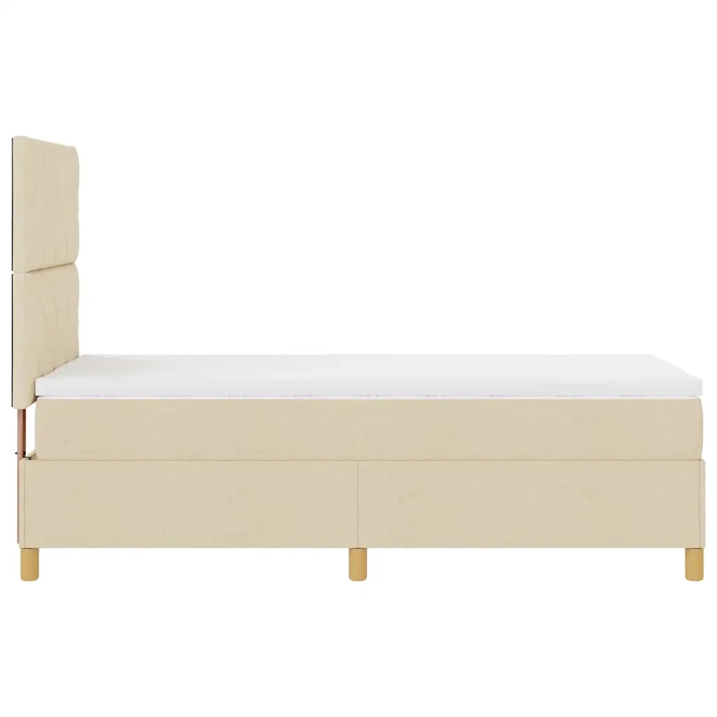 Letto a molle con materasso Crema 100 x 200 cm Tessuto 3339677