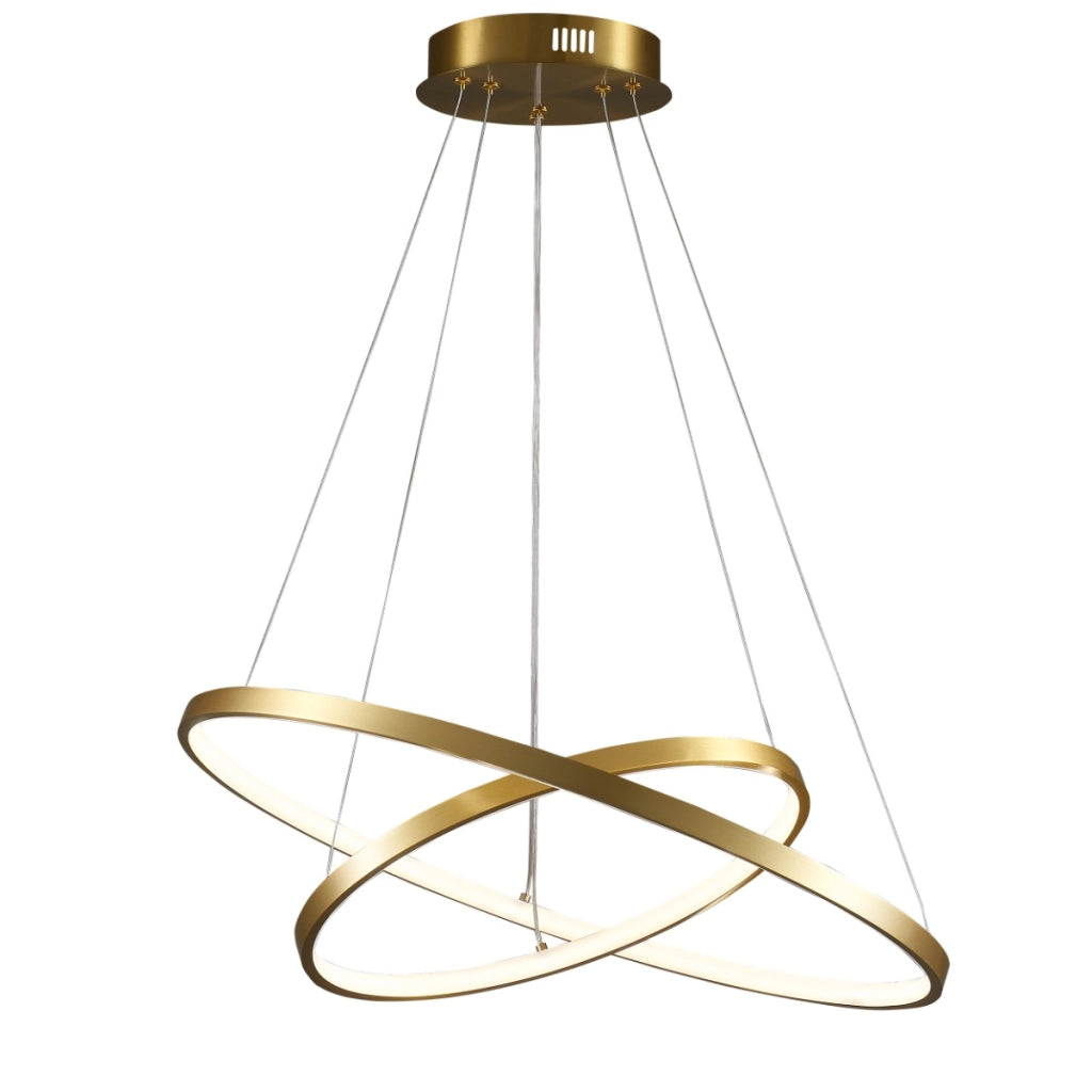 Lampada sospensione LED Polux Lea doppio anello oro 35W