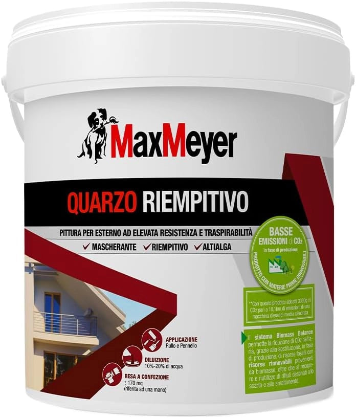 Pittura per Esterni Antialga Quarzo Riempitivo, Colore Bianco, 14L