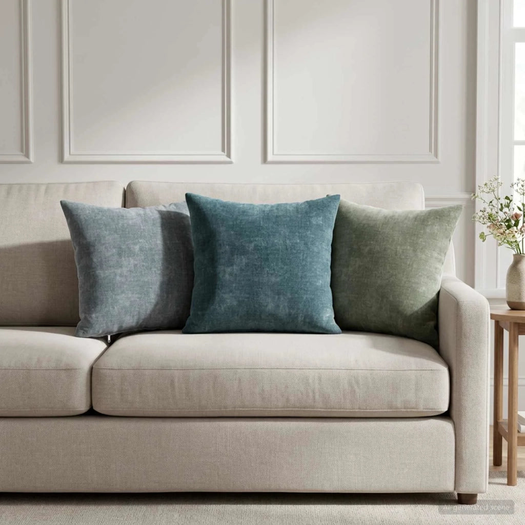 Federa 2 pz HEERLEN Blu 35 x 35 cm Tessuto Chenille 908117