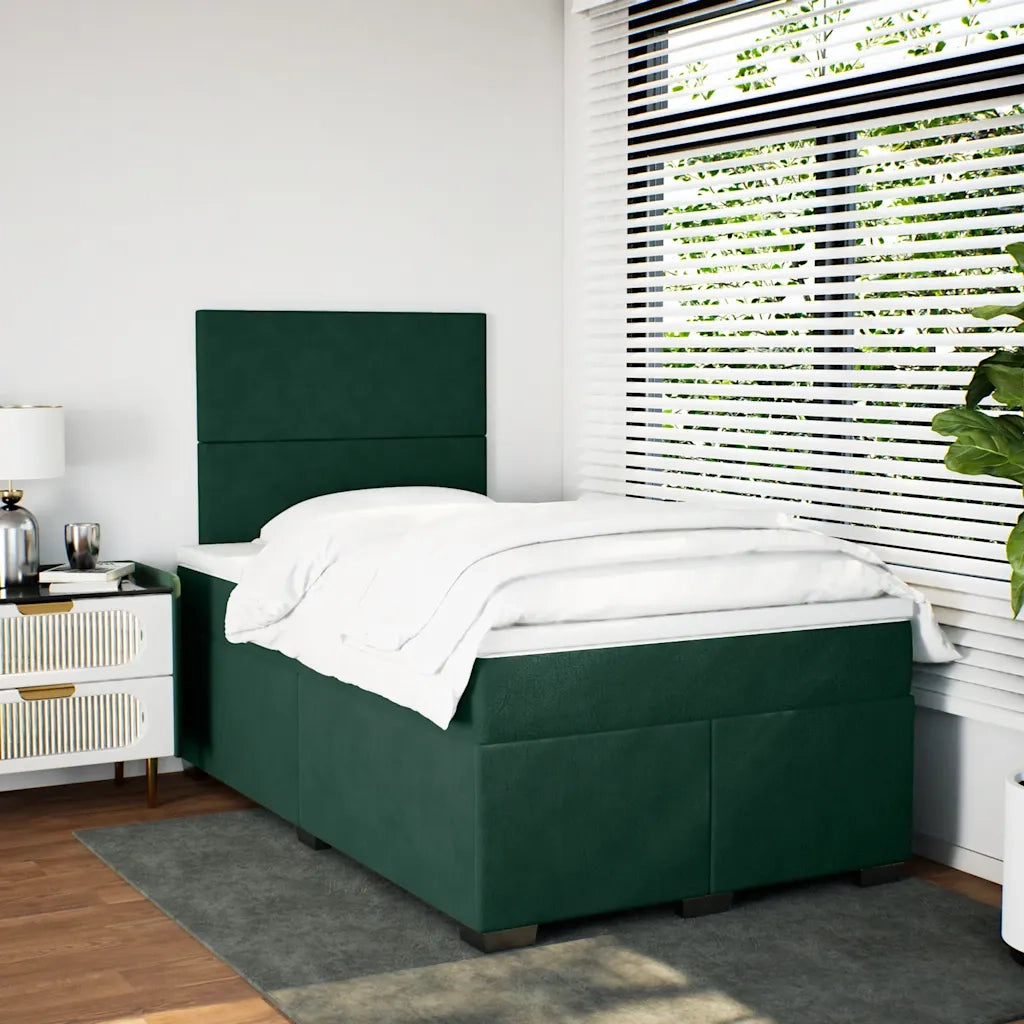 Giroletto a Molle con Materasso Verde Scuro 120x190 cm Velluto 3290855