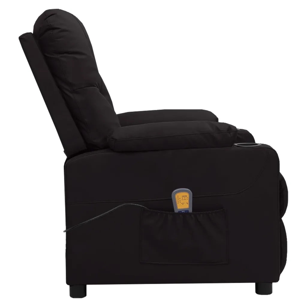 Poltrona Massaggiante | Sedia Relax Nera in Similpelle