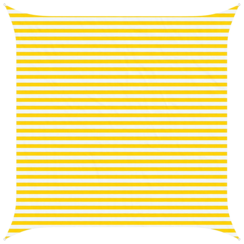 Vela Parasole | Telo Ombra | Vela da ombra solare Giallo e Bianco 4 x 4 m