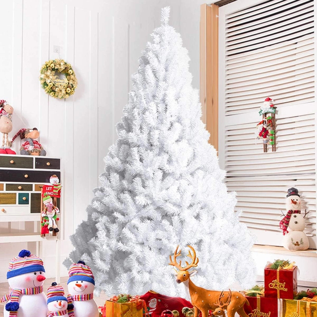 Albero di Natale 150 cm, Albero di Natale Bianco con 350 Rami in PVC e Supporto in Metallo, Albero di Natale Artificiale per Casa, Ufficio e Negozio (150 cm)