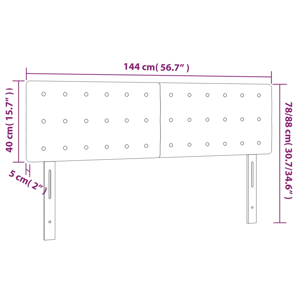 Testiera | Testata Bianca 144x5x78/88 cm in Similpelle