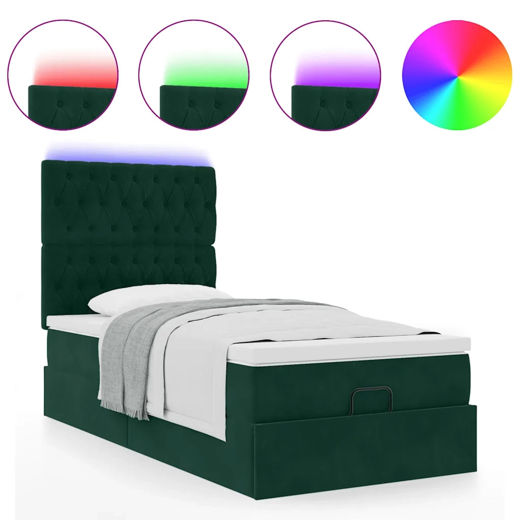 Struttura Letto Pouf con Materassi 90x200 cm in Velluto 3314369