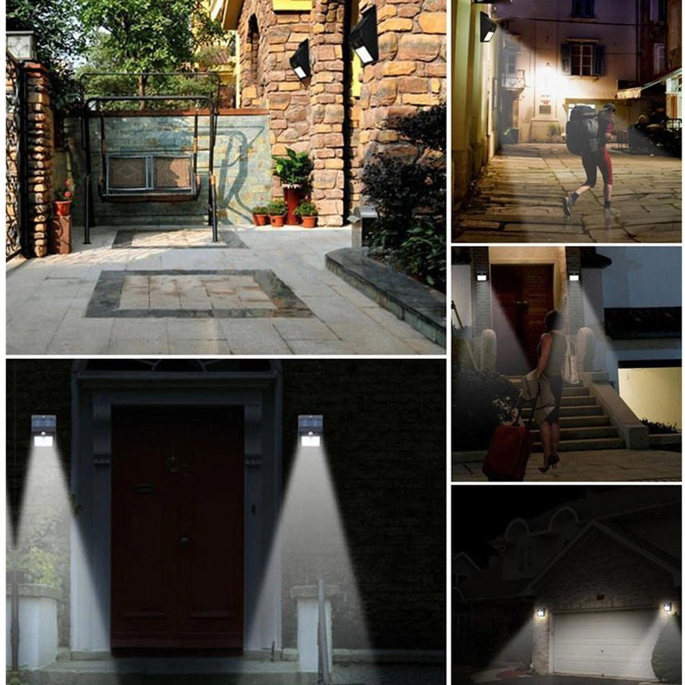 Trade Shop - Faro 20 Led Con Pannello Solare Ricaricabile E Sensore Di Movimento Per Esterno -
