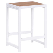 Sgabello da giardino per esterni in acciaio e legno bianco stile elegante