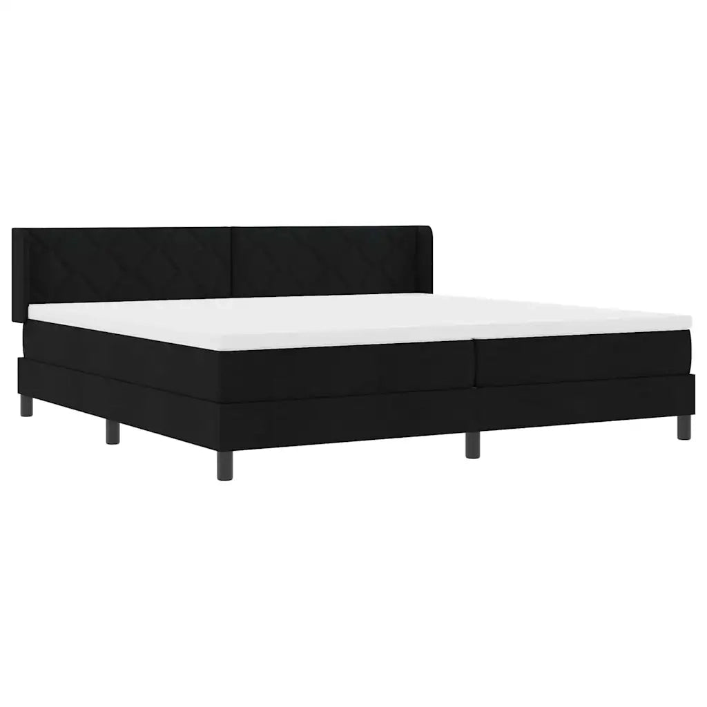 Letto a molle con testiera Nero 200 x 200 cm Tessuto 3341190