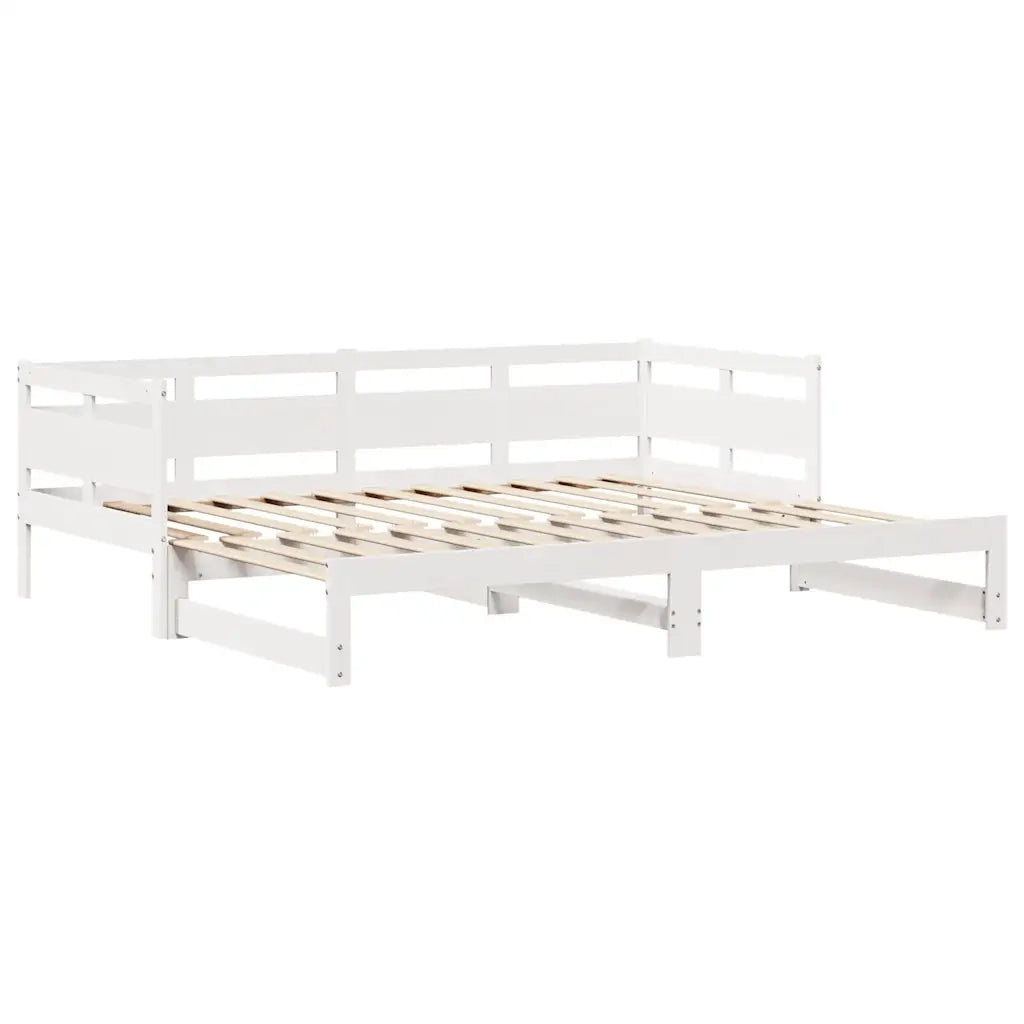Letto Estraibile con Cassetti senza Materasso Bianco 80x200 cm
