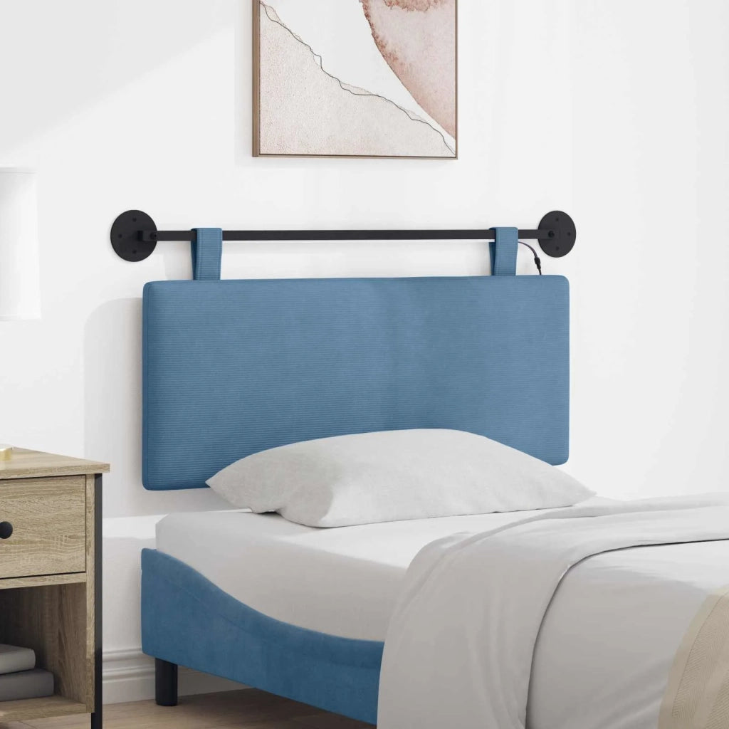 Testiera sospesa Con luce LED Blu Tessuto in Cords 3424293