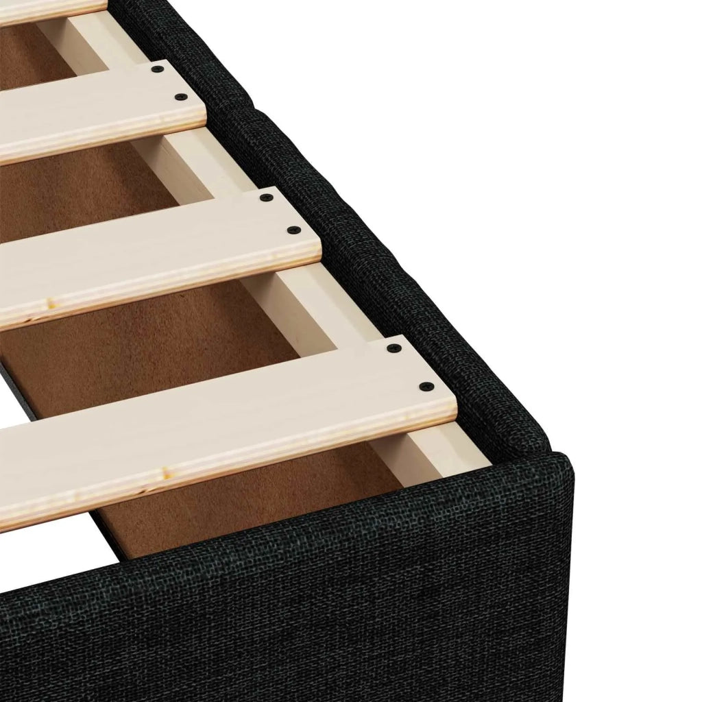 Letto box spring con materasso Nero 100 x 200 cm Tessuto 3451138
