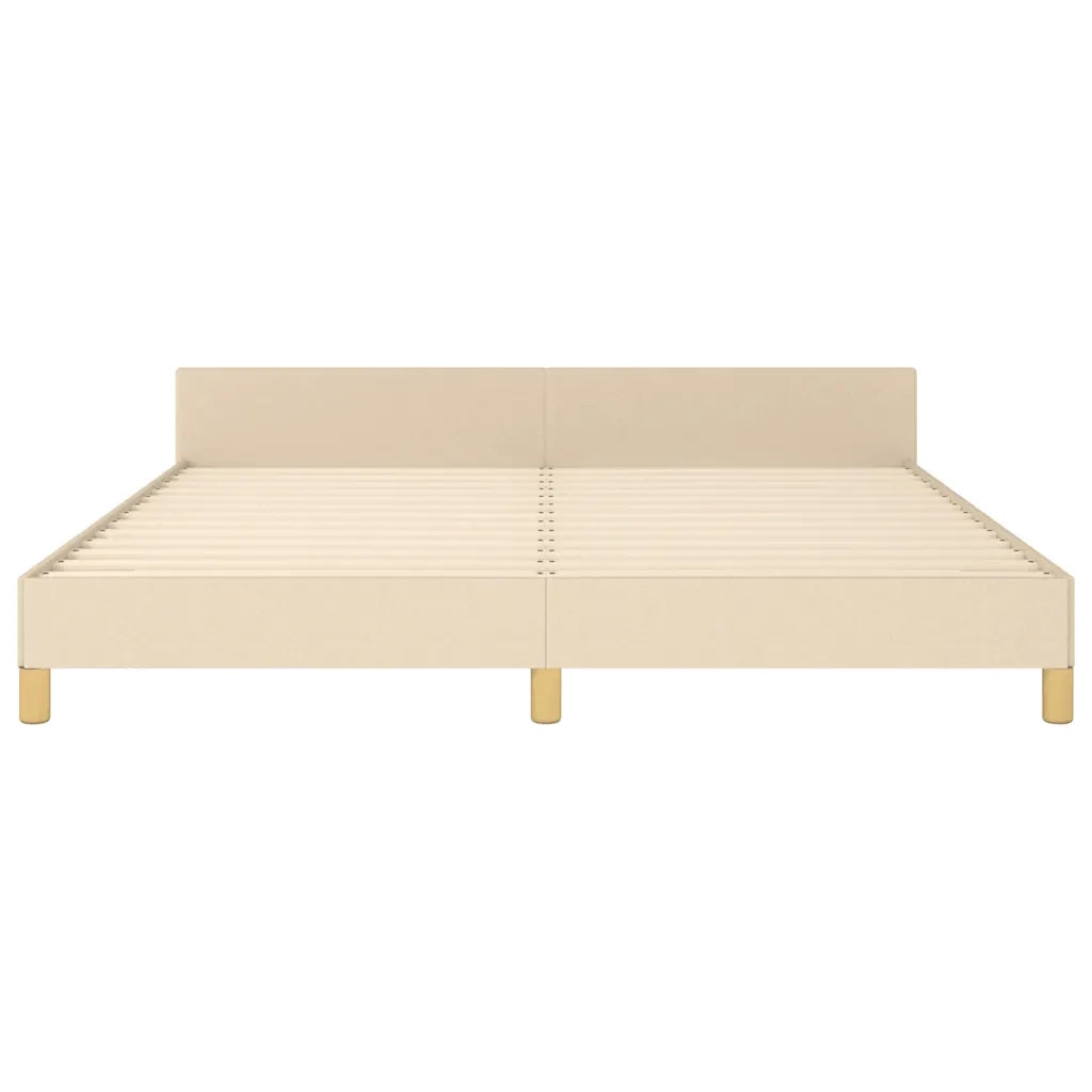 Letto matrimoniale | Letto per adulti | Giroletto senza Materasso Crema 160x200 cm in Tessuto