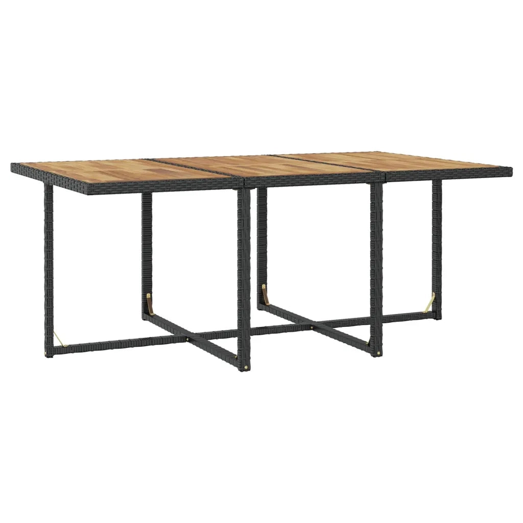 Set da Pranzo da Giardino 11 pz con Cuscini in Polyrattan Nero
