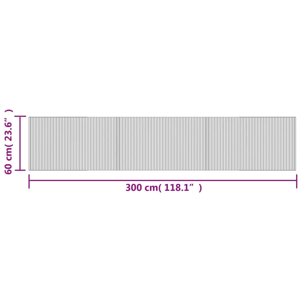 Tappeto Rettangolare Nero 60x300 cm in Bambù 376720