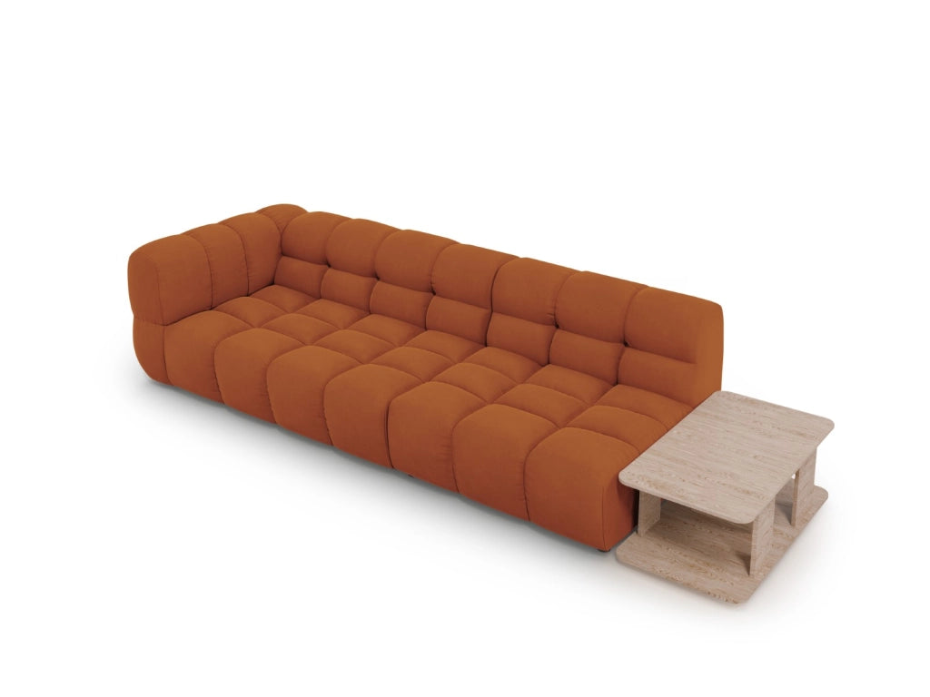 Cosmopolitan Design - Divano modulare destro "Sky" 4 posti in velluto terracotta 
