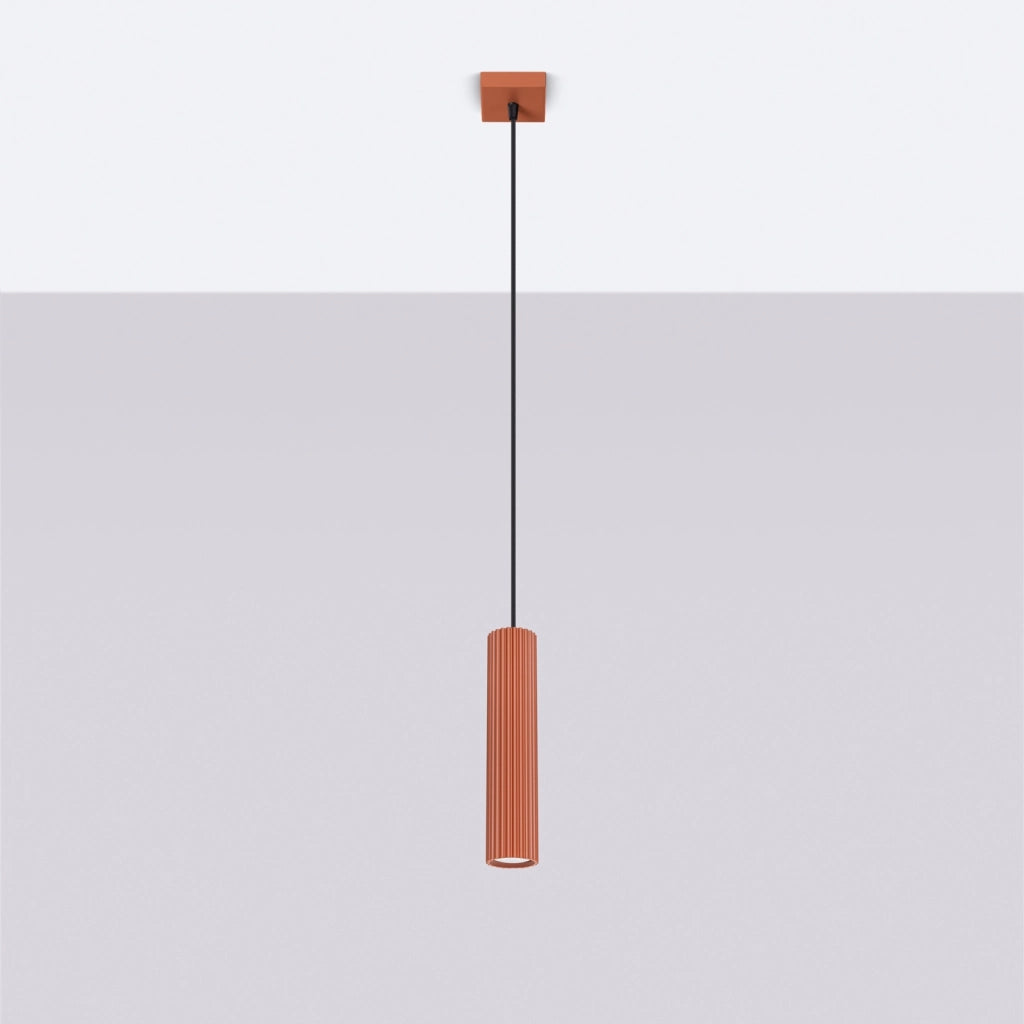 Lampada a sospensione KARBON 1 rosso ocra