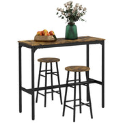 Tavolo da bar con 2 sgabelli ¨C Minimal ¨C Marrone + Nero