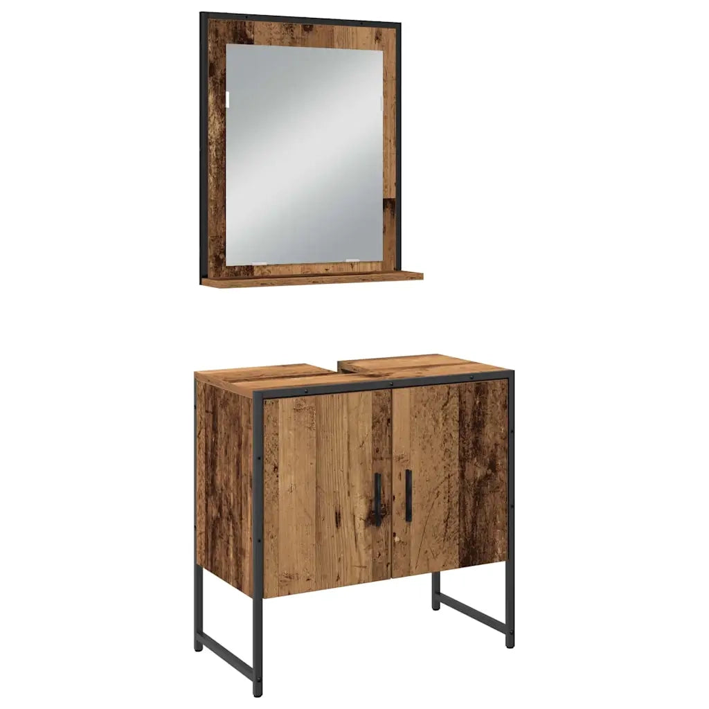 Set di mobili per il bagno 4 pcs Marrone 33 x 33 x 185.5 cm 3334409