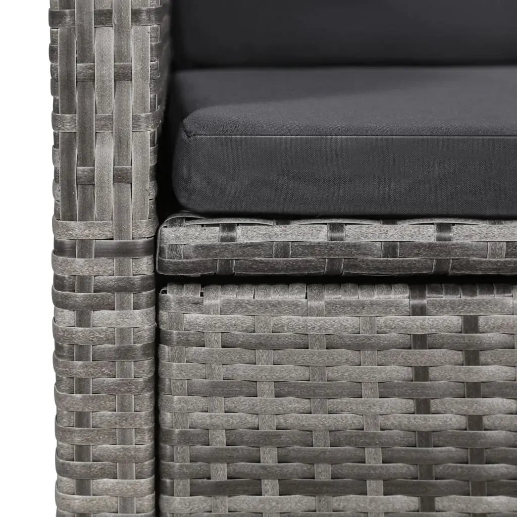 Set da Pranzo da Giardino 7 pz con Cuscini Grigio 3099497