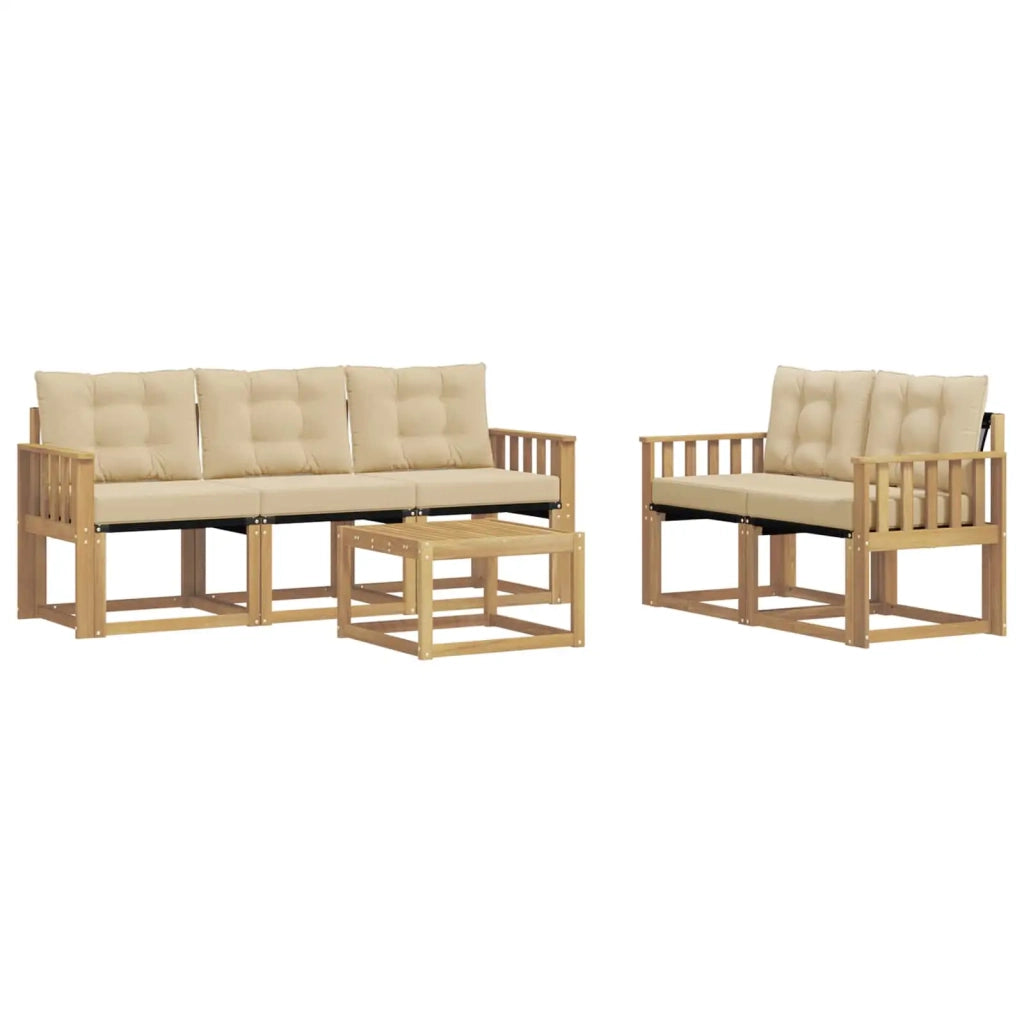Set di divani da esterno 6 pz Bianco e Beige 3389211